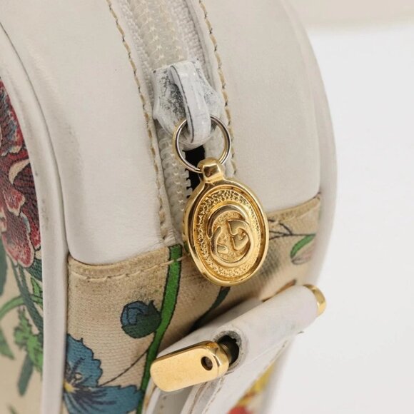 GUCCI Flora Shoulder Bag Canvas Beige Gold 001 - Picture 9 of 16